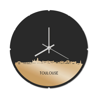 Skyline Clock Round Toulouse Gold Metallic
