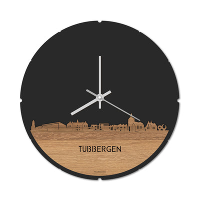 Skyline Klok Rond Tubbergen Eiken