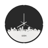 Skyline Klok Rond Uden Wit Glanzend