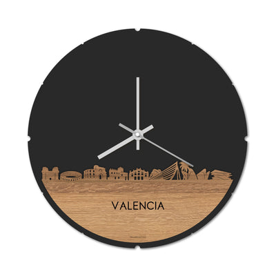 Skyline Clock Round Valencia Oak