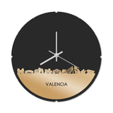 Skyline Klok Rond Valencia Goud Metallic