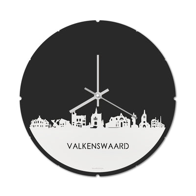 Skyline Klok Rond Valkenswaard Wit Glanzend