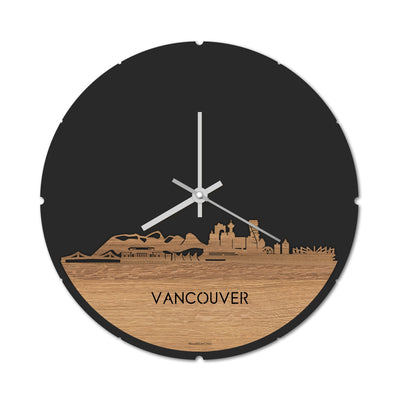 Skyline Clock Round Vancouver Oak