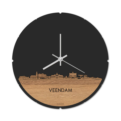 Skyline Clock Round Veendam Oak