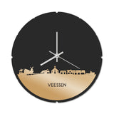 Skyline Klok Rond Veessen Goud Metallic