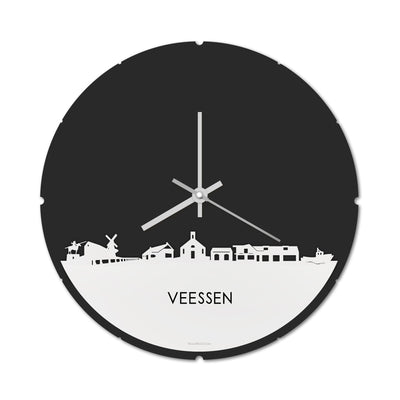 Skyline Clock Round Veessen White Glossy