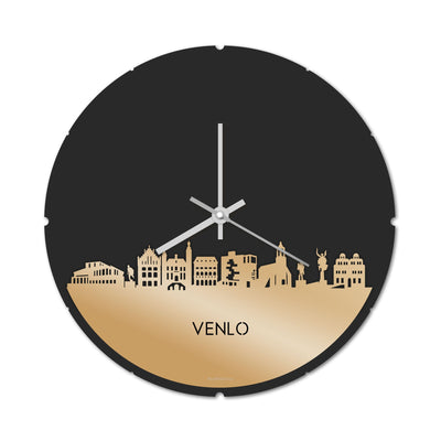 Skyline Clock Round Venlo Gold Metallic