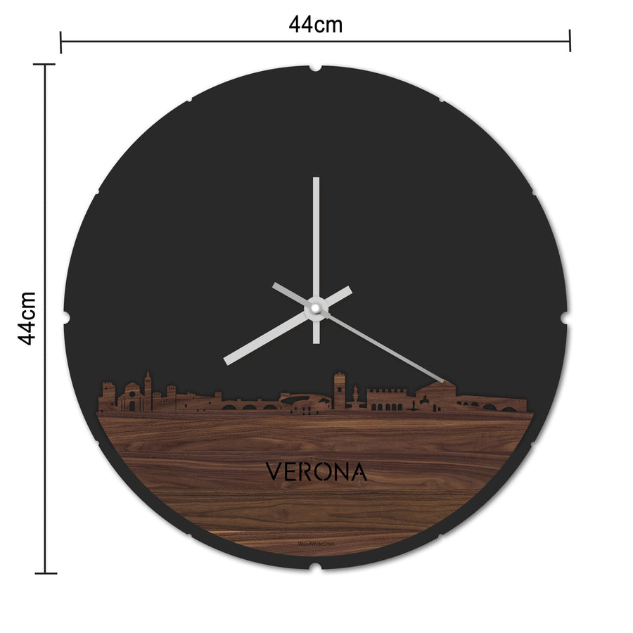 Skyline Klok Rond Verona Wit glanzend gerecycled kunststof cadeau decoratie relatiegeschenk van WoodWideCities