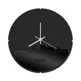 Skyline Klok Rond Vianen Zwart Glanzend