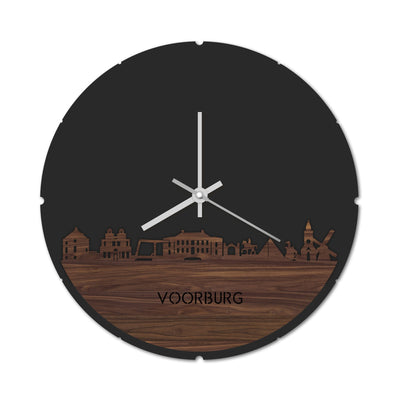 Skyline Klok Rond Voorburg Noten