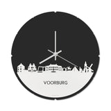 Skyline Klok Rond Voorburg Wit Glanzend