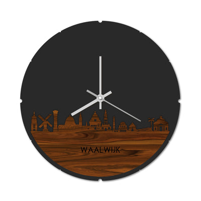 Skyline Clock Round Waalwijk Rosewood
