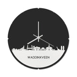 Skyline Klok Rond Waddinxveen Wit Glanzend