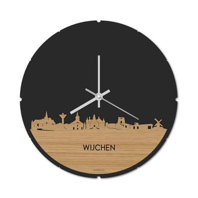 Skyline Klok Rond Wijchen Bamboe
