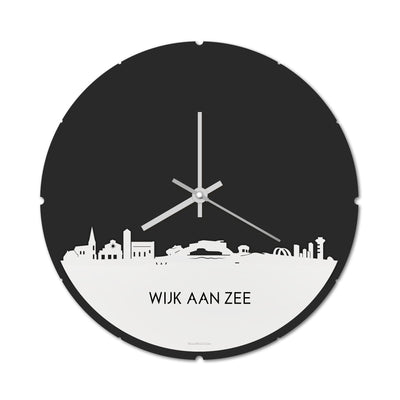 Skyline Clock Round Wijk aan Zee White Glossy