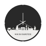 Skyline Klok Rond Wijk bij Duurstede Wit Glanzend