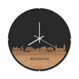 Skyline Klok Rond Willemstad Eiken