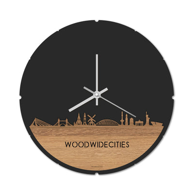 Skyline Klok Rond WoodWideCities Eiken