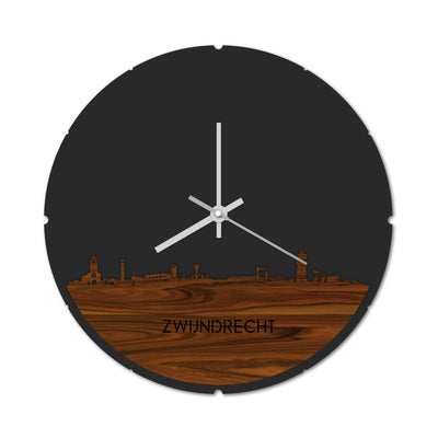 Skyline Clock Round Zwijndrecht Rosewood