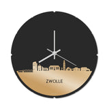 Skyline Klok Rond Zwolle Goud Metallic