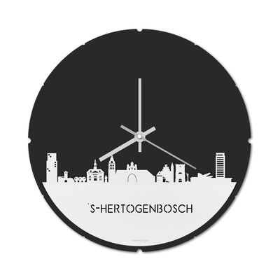 Skyline Klok Rond 's-Hertogenbosch Wit Glanzend