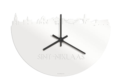Skyline Clock Sint-Niklaas White Glossy