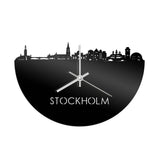 Skyline Klok Stockholm Zwart Glanzend