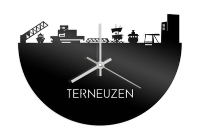 Skyline Clock Terneuzen Black Glossy