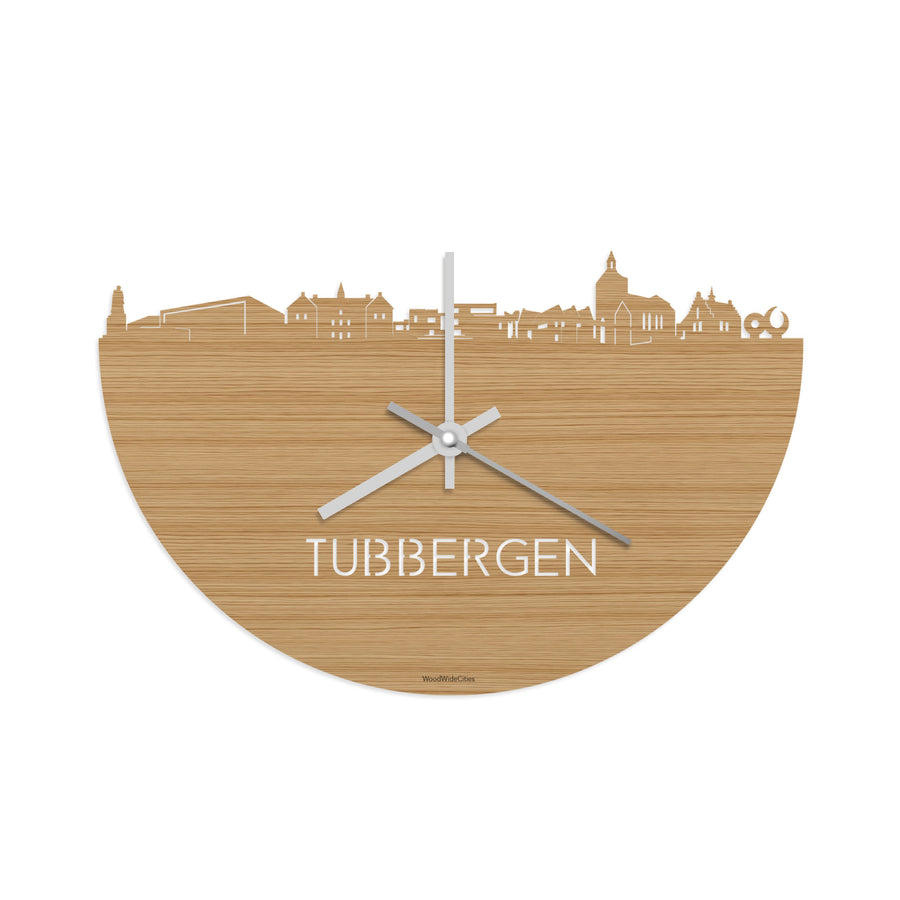 Skyline Klok Tubbergen Bamboe houten cadeau decoratie relatiegeschenk van WoodWideCities