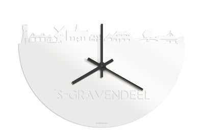 Skyline Clock 's-Gravendeel White Glossy