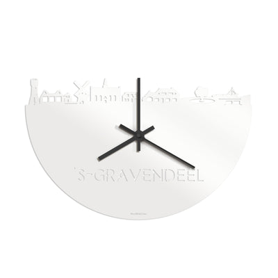 Skyline Clock 's-Gravendeel White Glossy