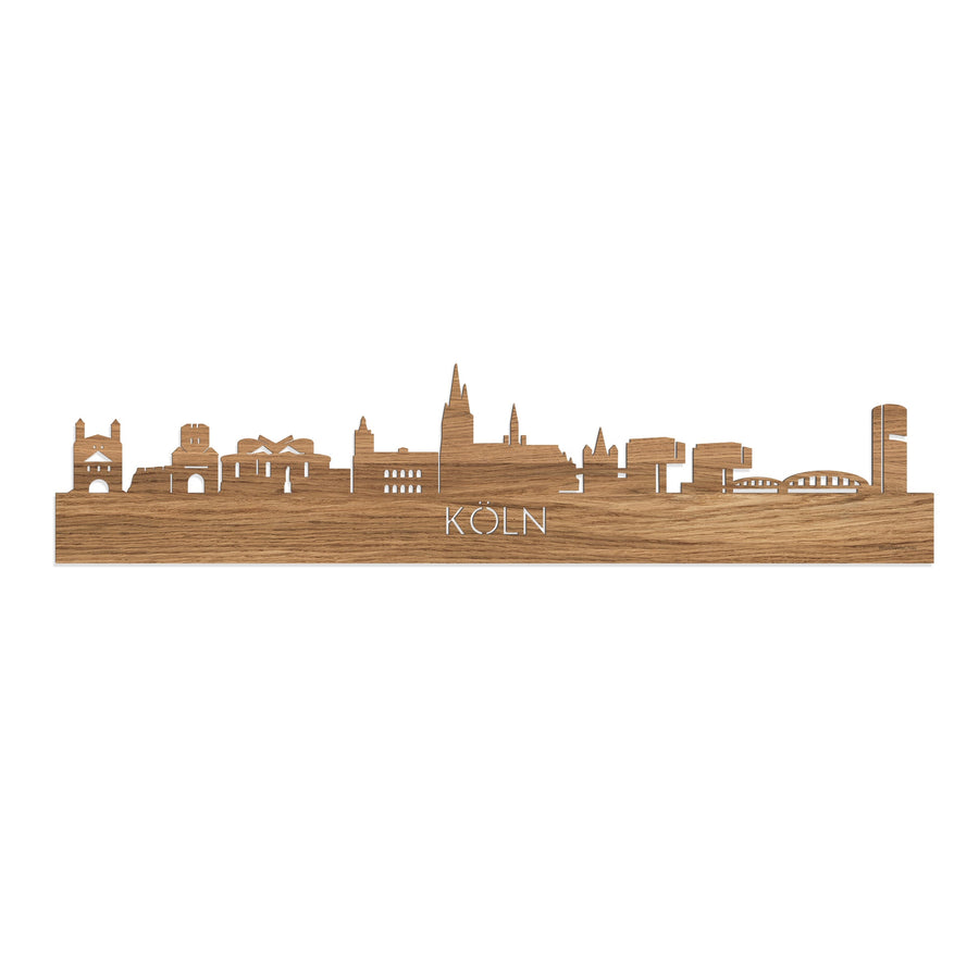 Skyline Köln Eiken houten cadeau decoratie relatiegeschenk van WoodWideCities