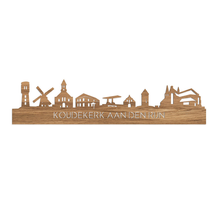 Skyline Koudekerk-Aan-Den-Rijn Eiken houten cadeau decoratie relatiegeschenk van WoodWideCities