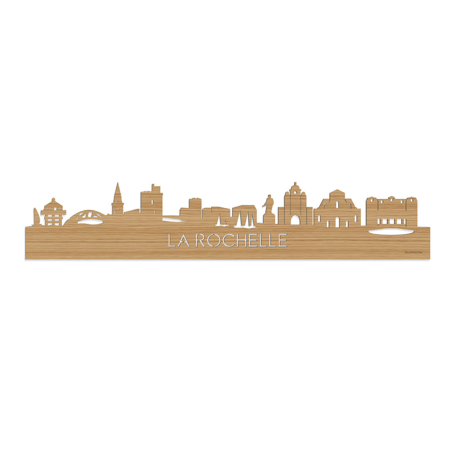 Skyline La Rochelle Bamboe houten cadeau decoratie relatiegeschenk van WoodWideCities