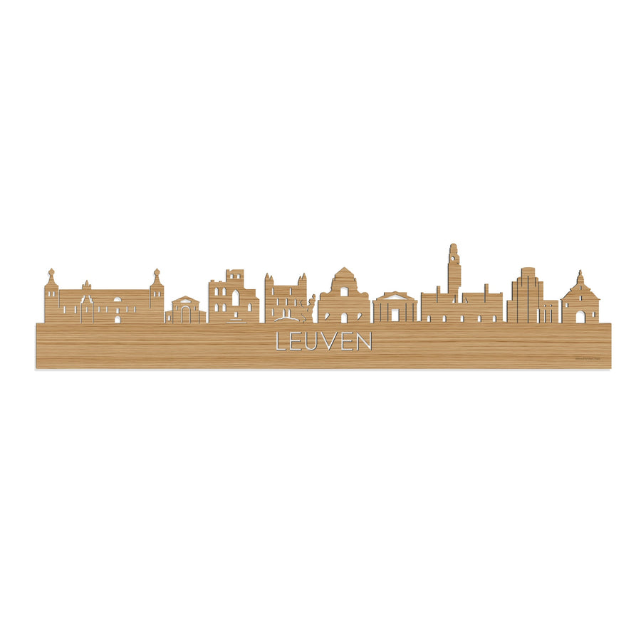 Skyline Leuven Bamboe houten cadeau decoratie relatiegeschenk van WoodWideCities