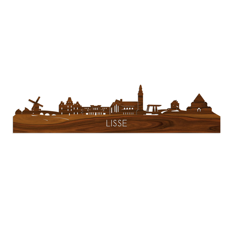 Skyline Lisse Palissander houten cadeau decoratie relatiegeschenk van WoodWideCities