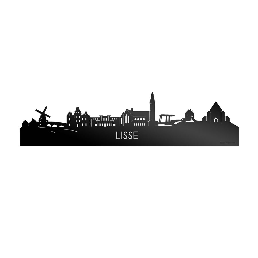 Skyline Lisse Zwart glanzend gerecycled kunststof cadeau decoratie relatiegeschenk van WoodWideCities