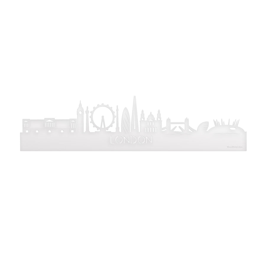 Skyline London Wit glanzend gerecycled kunststof cadeau decoratie relatiegeschenk van WoodWideCities