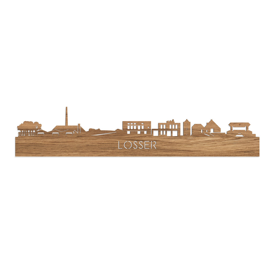 Skyline Losser Eiken houten cadeau decoratie relatiegeschenk van WoodWideCities