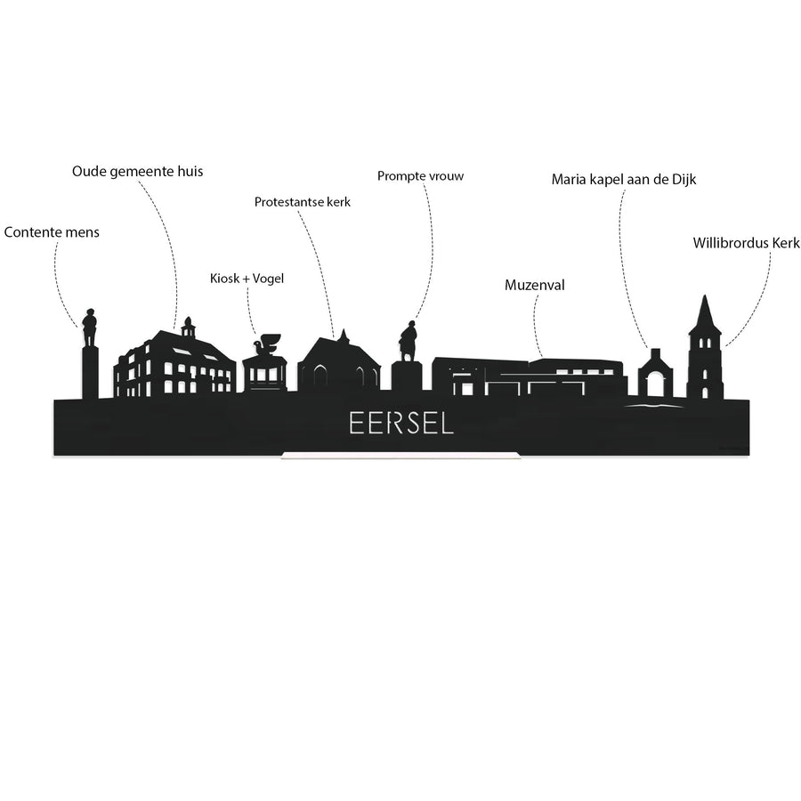 Skyline Magneet Eersel houten cadeau decoratie relatiegeschenk van WoodWideCities