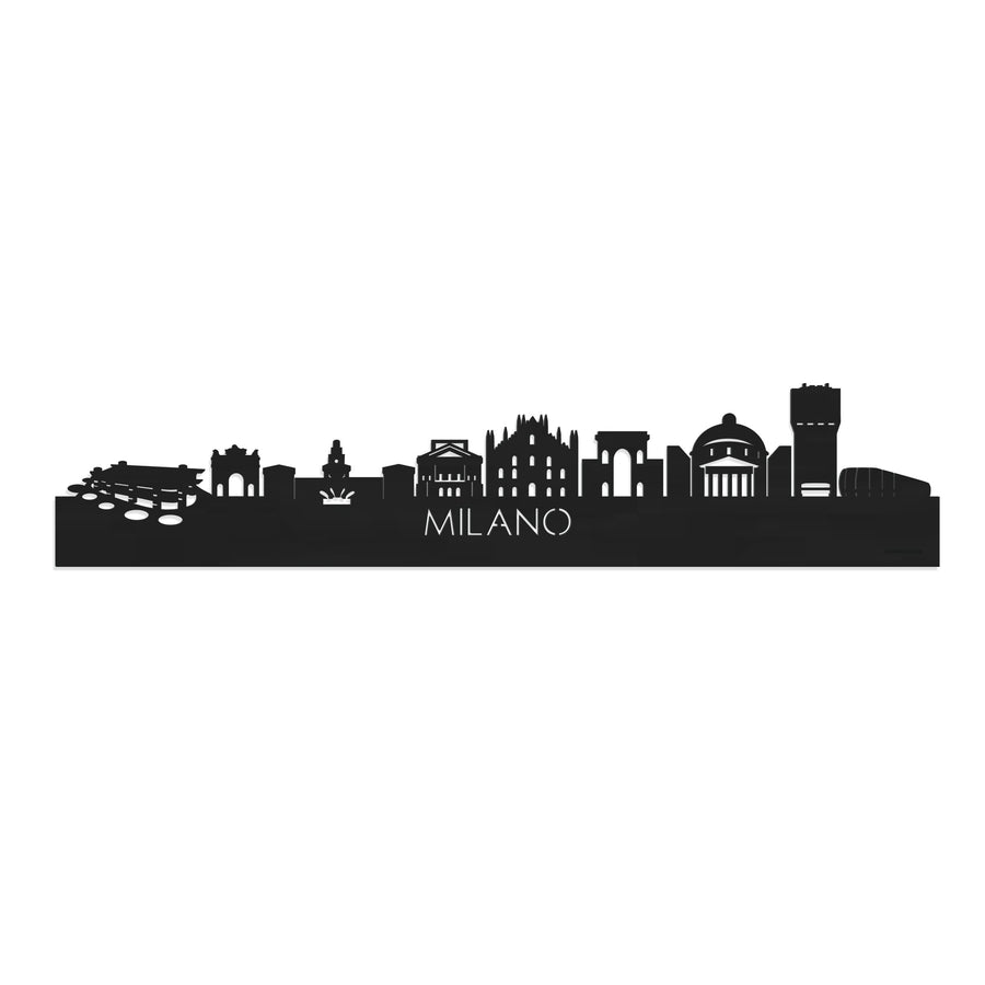 Skyline Milano Zwart houten cadeau decoratie relatiegeschenk van WoodWideCities