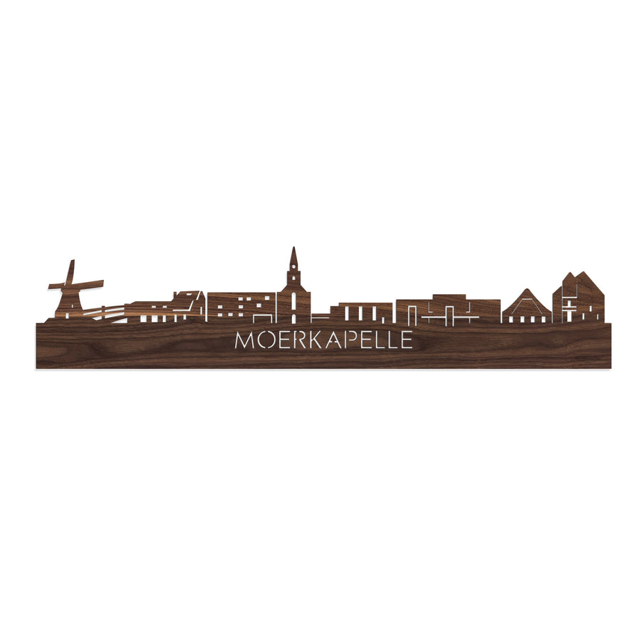 Skyline Moerkapelle Noten houten cadeau decoratie relatiegeschenk van WoodWideCities