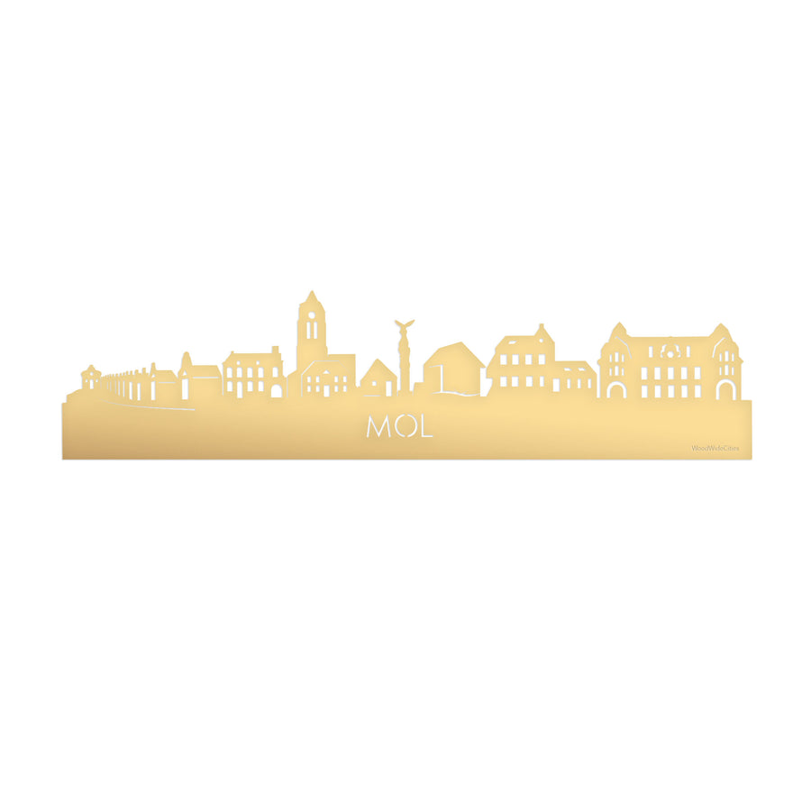 Skyline Mol Metallic Goud gerecycled kunststof cadeau decoratie relatiegeschenk van WoodWideCities