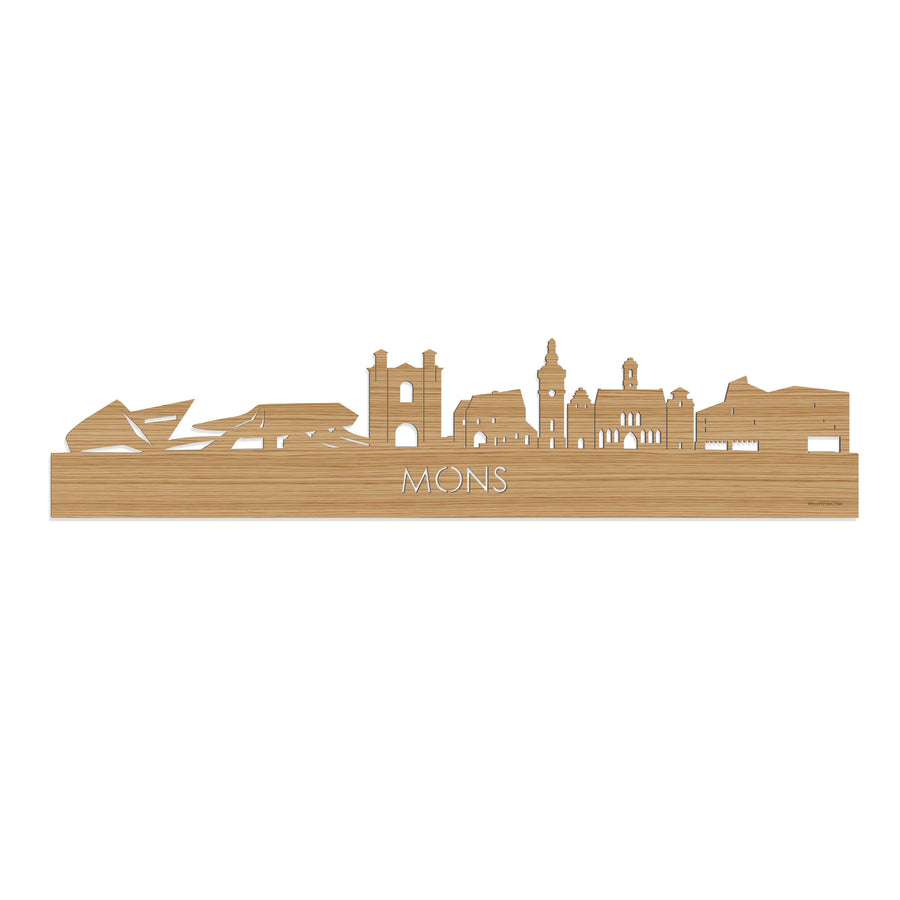Skyline Mons Bamboe houten cadeau decoratie relatiegeschenk van WoodWideCities