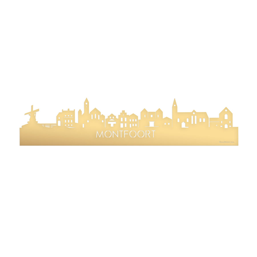 Skyline Montfoort Metallic Goud gerecycled kunststof cadeau decoratie relatiegeschenk van WoodWideCities