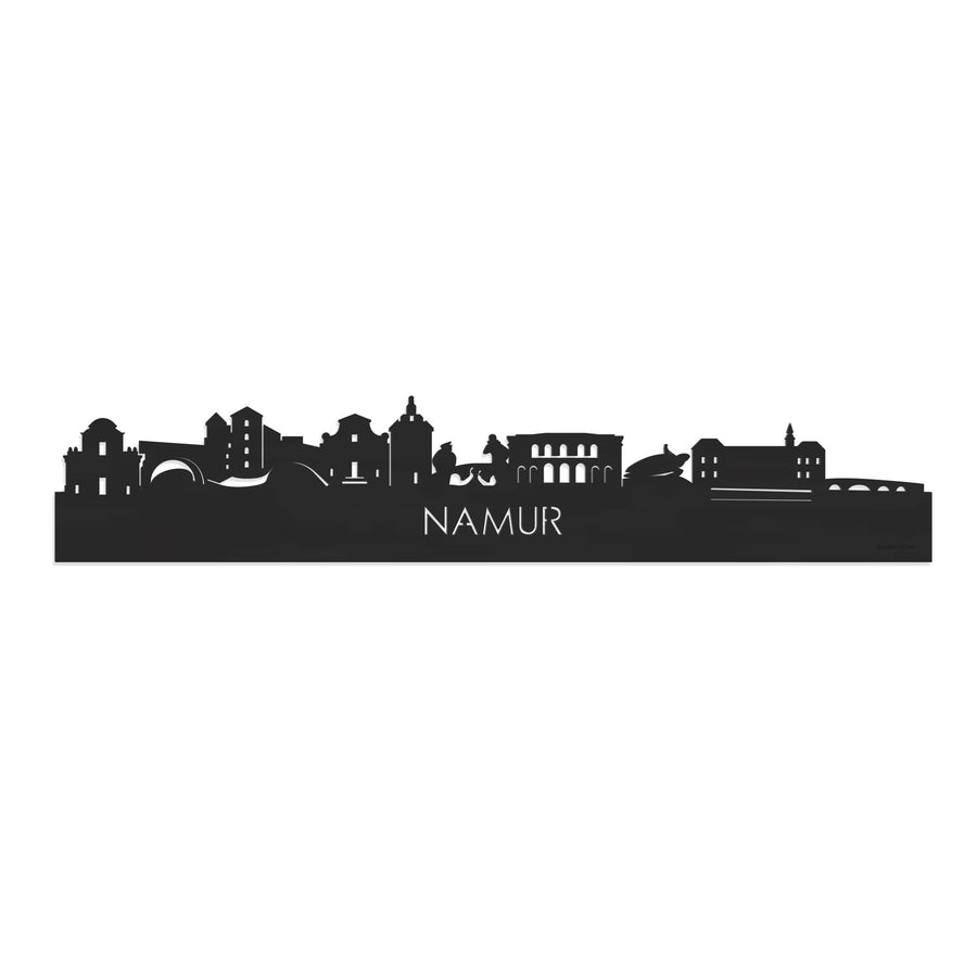 Skyline Namur Zwart houten cadeau decoratie relatiegeschenk van WoodWideCities