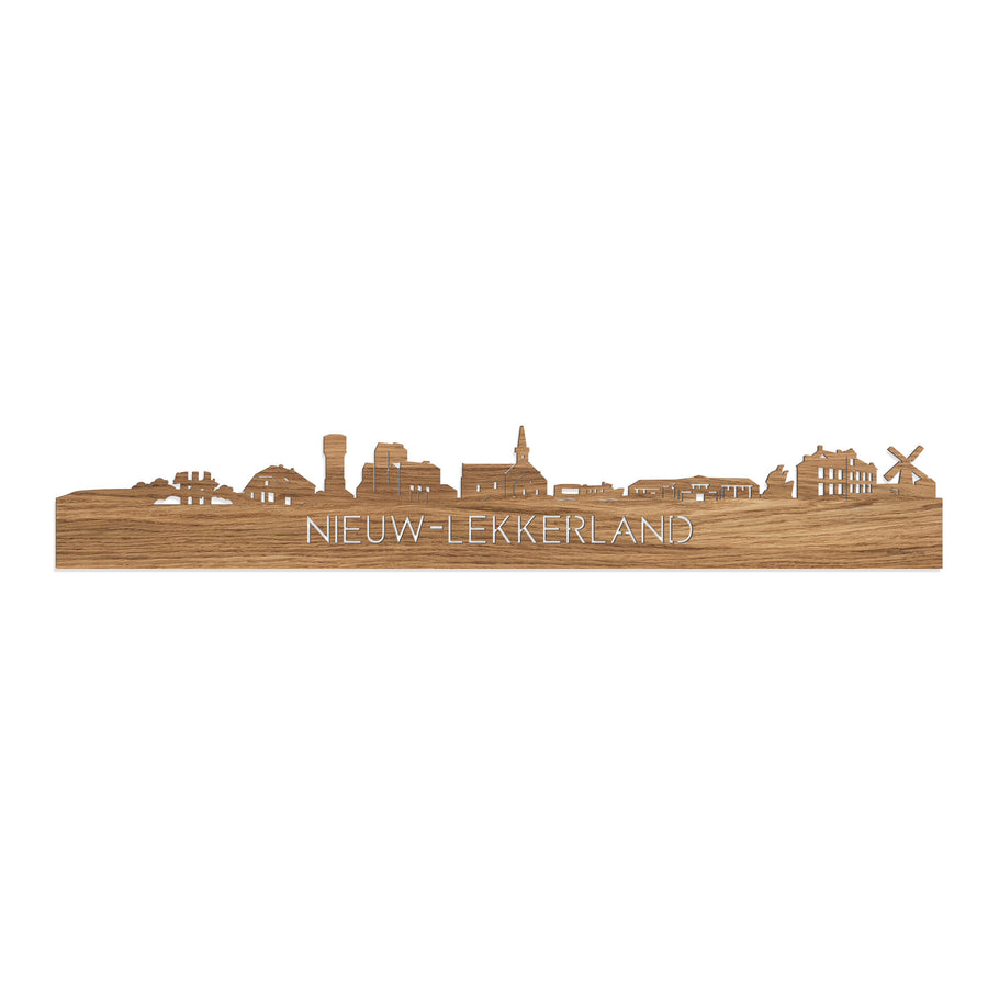 Skyline Nieuw-Lekkerland Eiken houten cadeau decoratie relatiegeschenk van WoodWideCities
