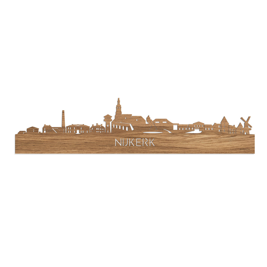 Skyline Nijkerk Eiken houten cadeau decoratie relatiegeschenk van WoodWideCities