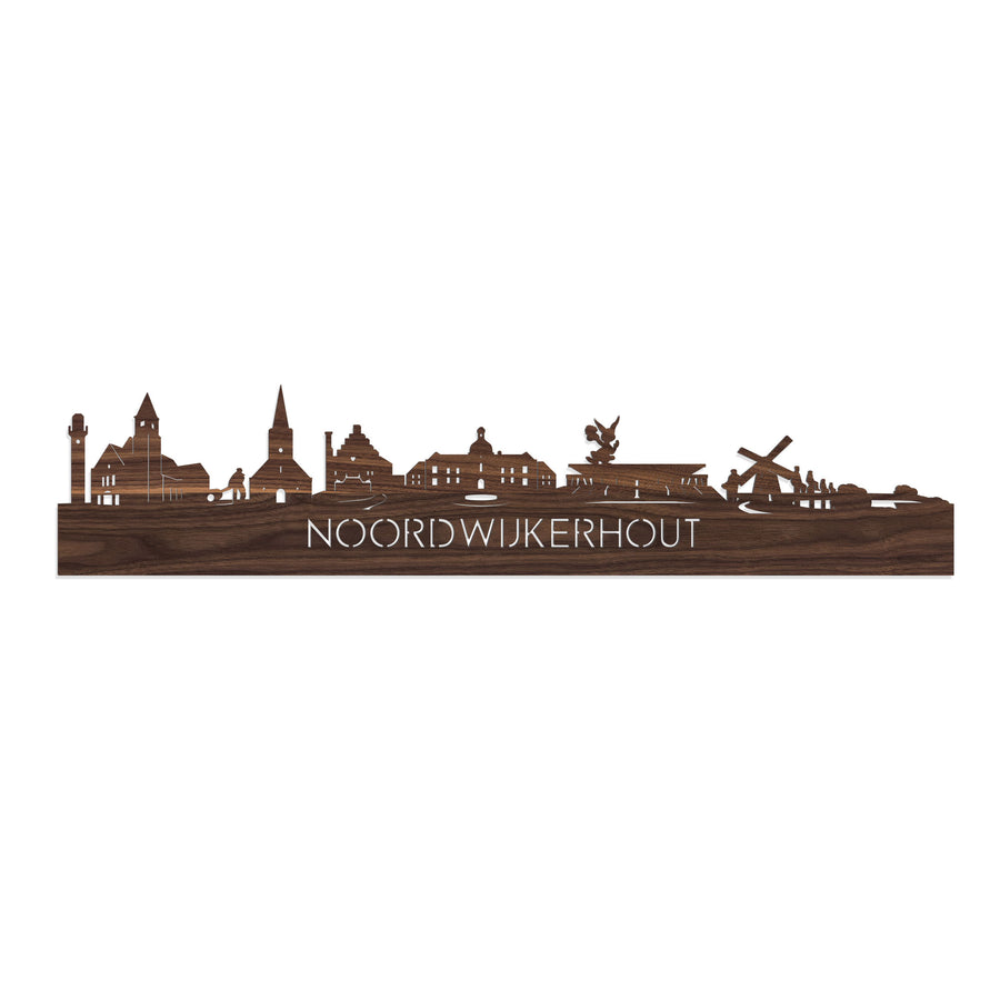 Skyline Noordwijkerhout Noten houten cadeau decoratie relatiegeschenk van WoodWideCities