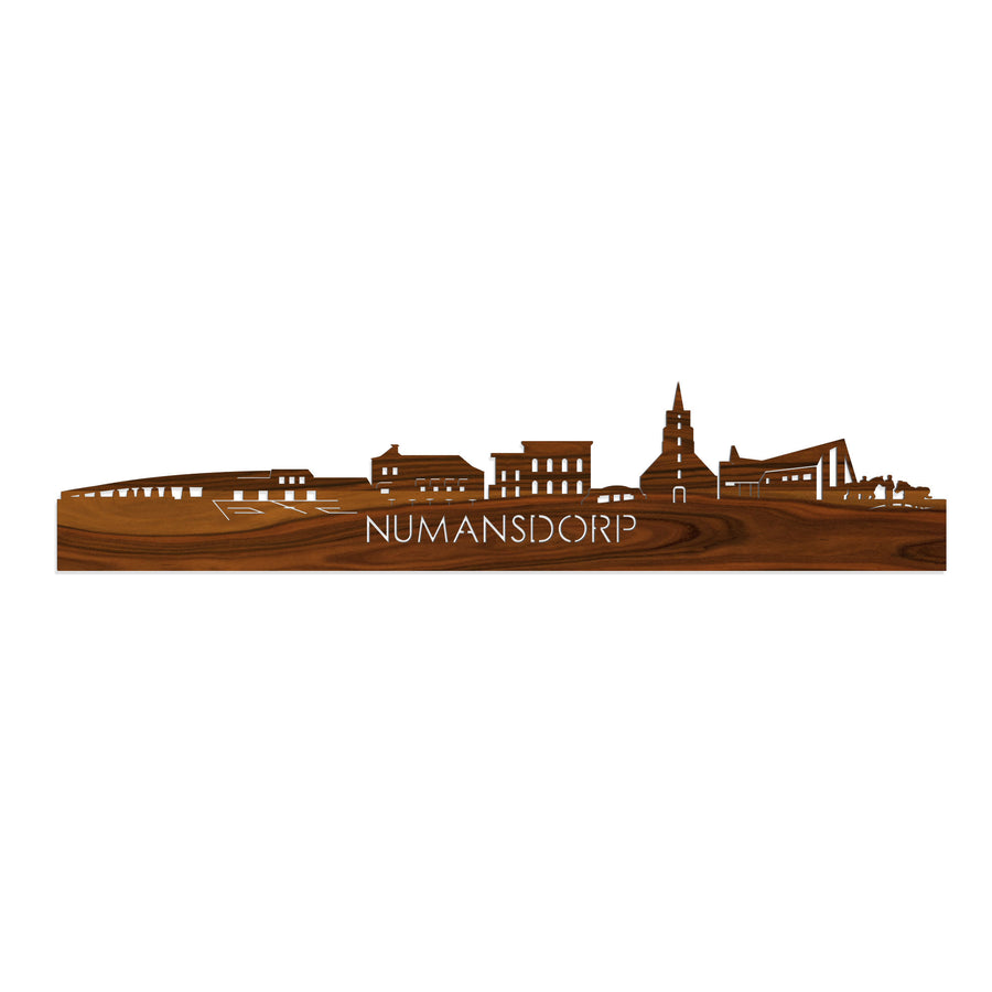 Skyline Numansdorp Palissander houten cadeau decoratie relatiegeschenk van WoodWideCities